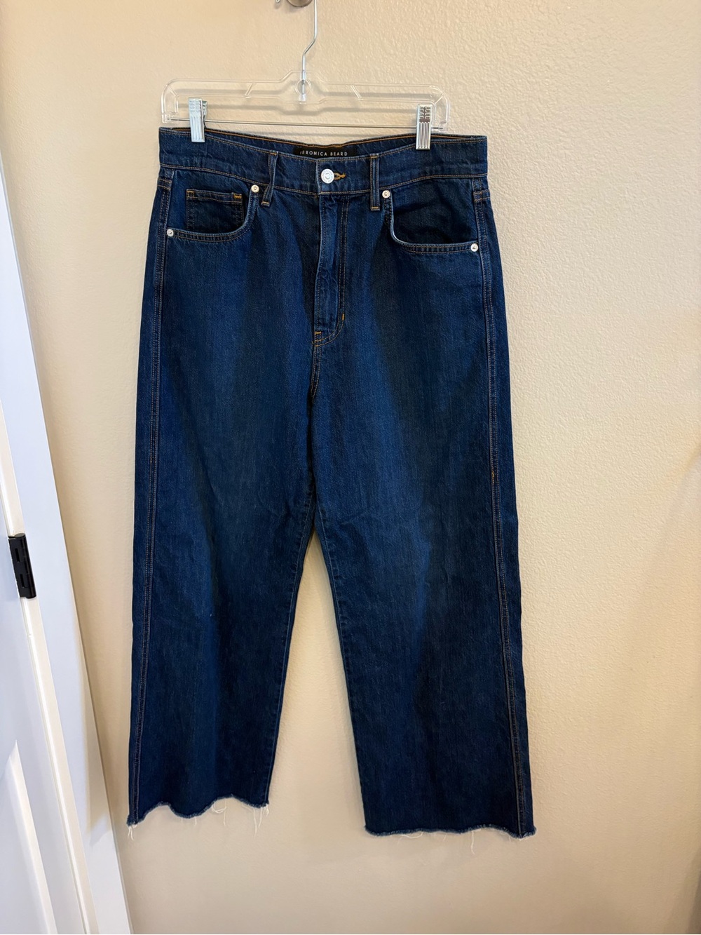 Veronica Beard Dark Indigo Relaxed Wide Leg Jeans